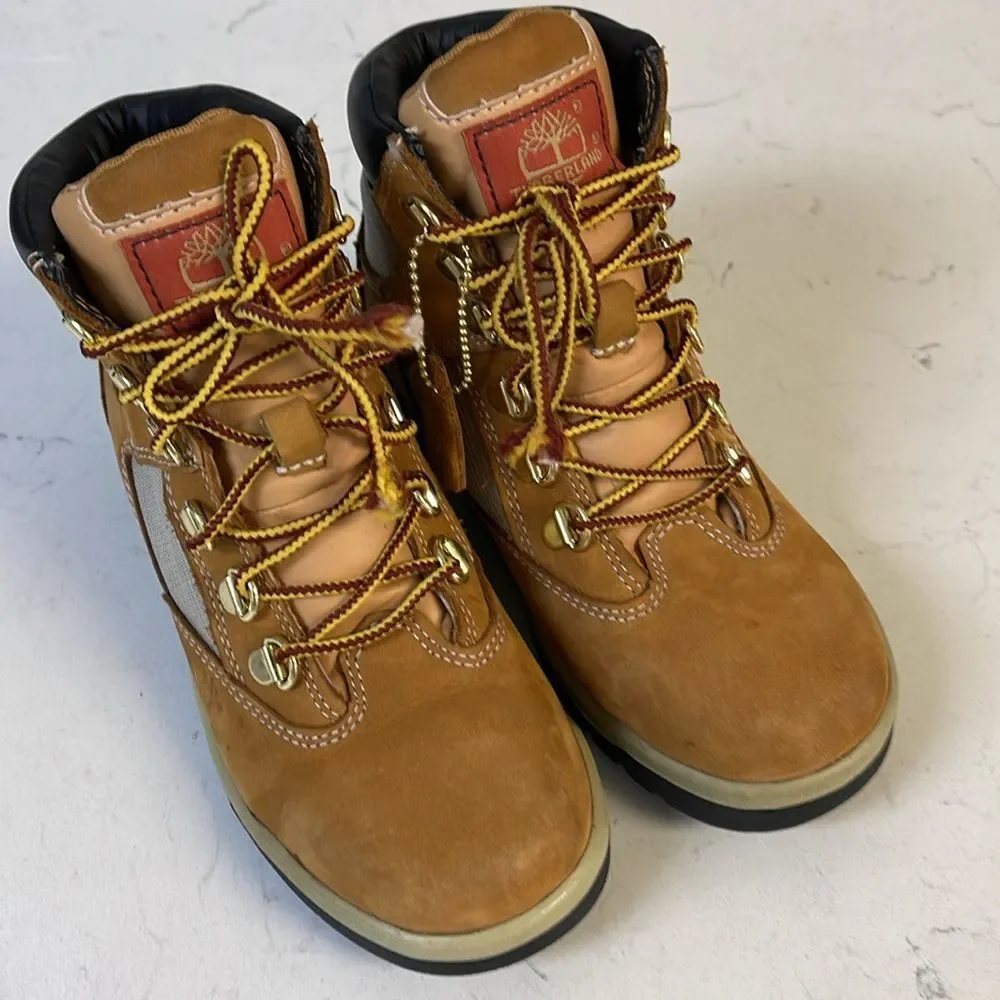 TIMBERLAND FIELD BOOT WHEAT NUBUCK Boys Size 2.5 Kids Style 15845